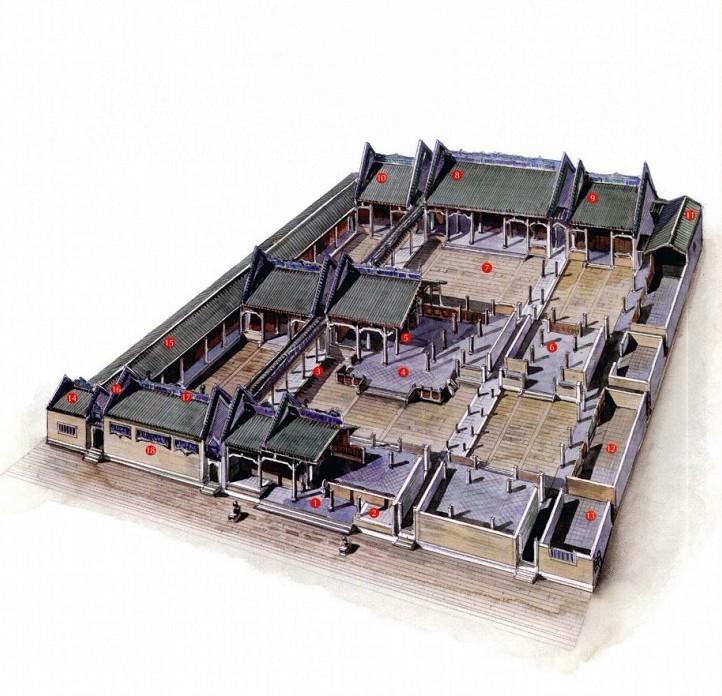 穿墻透壁，手繪中國古代經(jīng)典古建筑